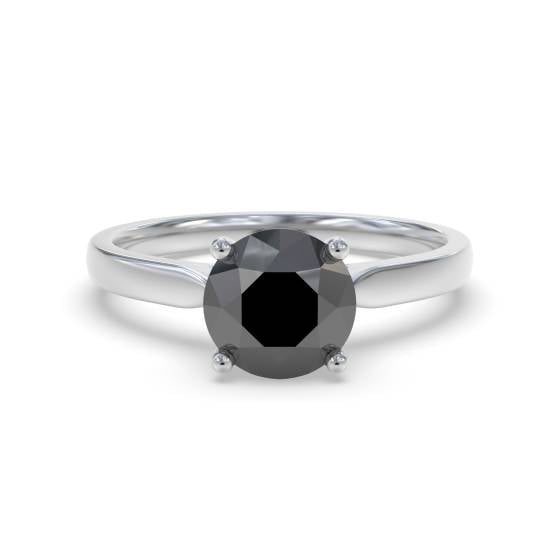 Black Diamond Solitaire Ring