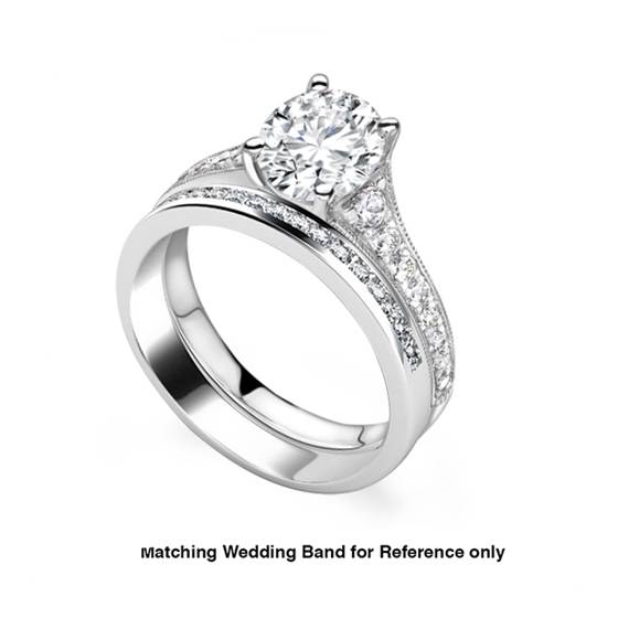 1.35ct VVS2/D Lab Grown Round Diamond Shoulder Set Ring in Platinum