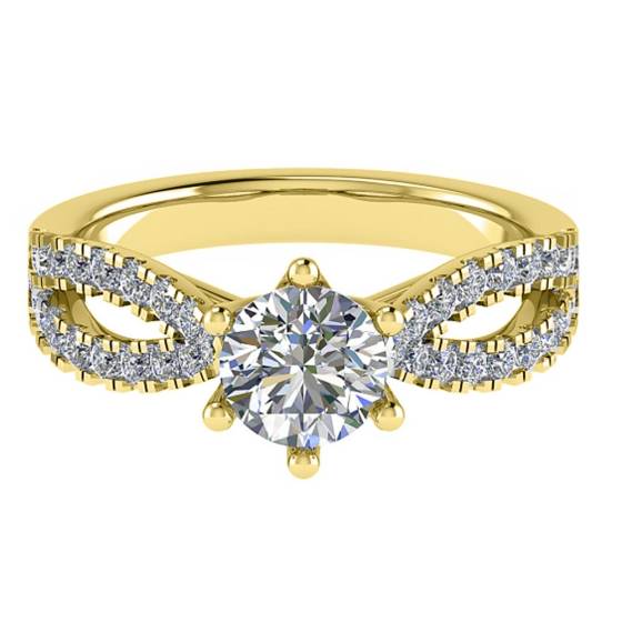 1.25ct VVS1/E Round Cut Lab Grown Diamond Shoulder Set Ring