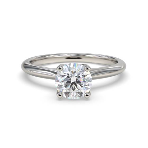 0.65ct VVS2/D Lab Grown Round Diamond Solitaire Ring in Platinum