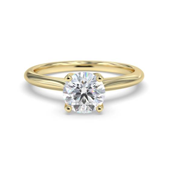 Knife Edge Round Diamond Engagement Ring