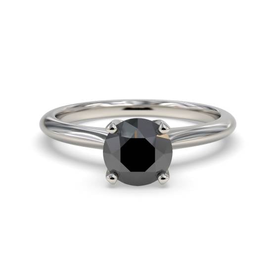 Black Diamond Solitaire Ring