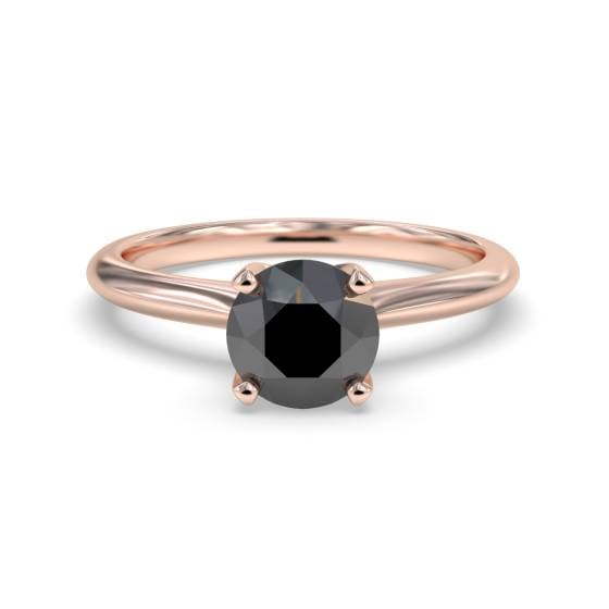 Black Diamond Solitaire Ring