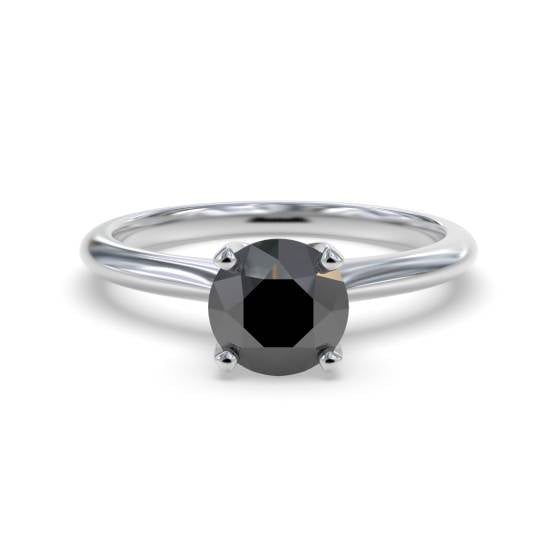 Black Diamond Solitaire Ring