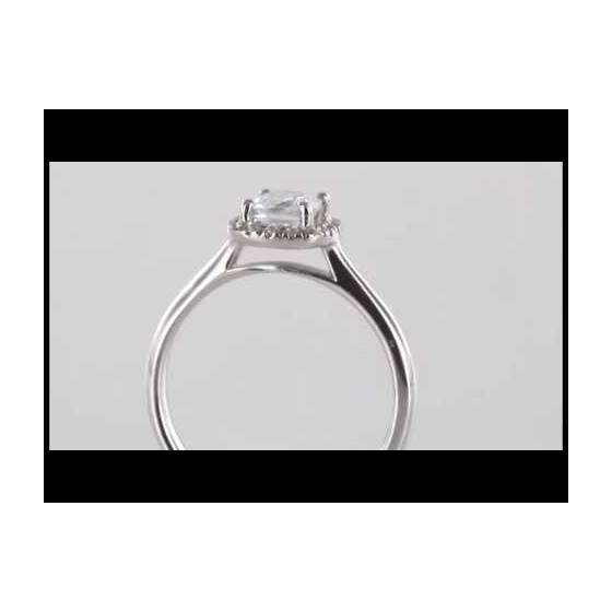 1.25ct VVS2/D Lab Grown Round Diamond Halo Ring in Platinum