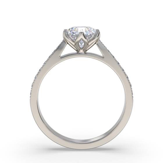 Round Diamond Shoulder Set Ring