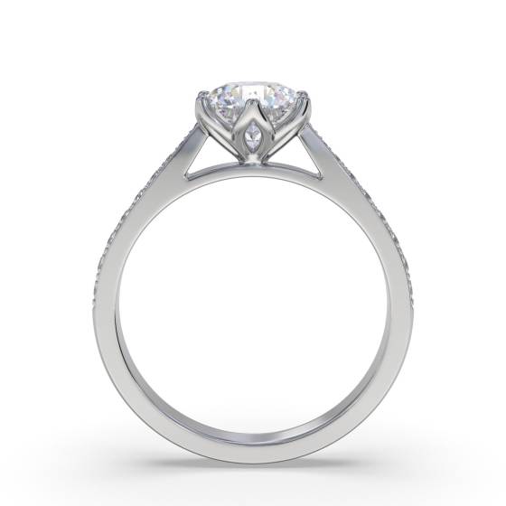 Round Diamond Shoulder Set Ring
