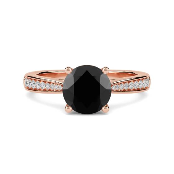 Black Diamond Shoulder Set Ring