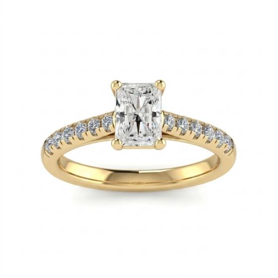 2.49ct VVS2/E Radiant Cut Lab Grown Diamond Shoulder Set Ring