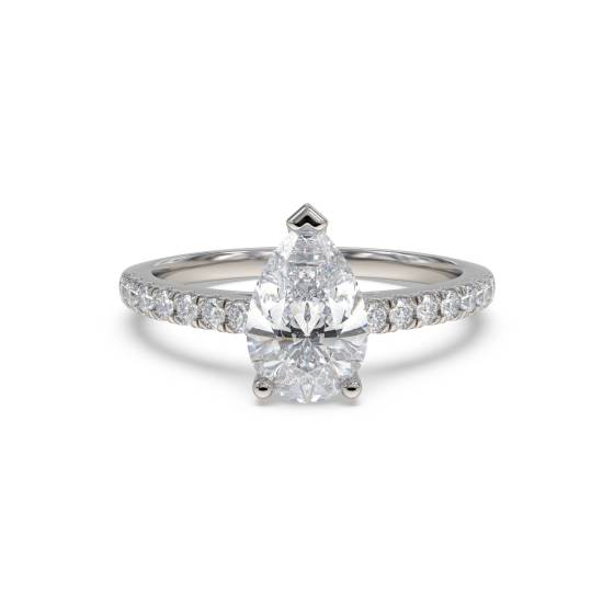 Pear Diamond Shoulder Set Ring