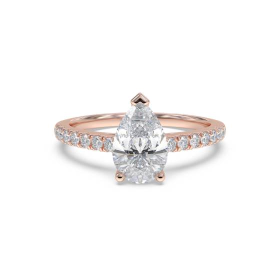 Pear Diamond Shoulder Set Ring