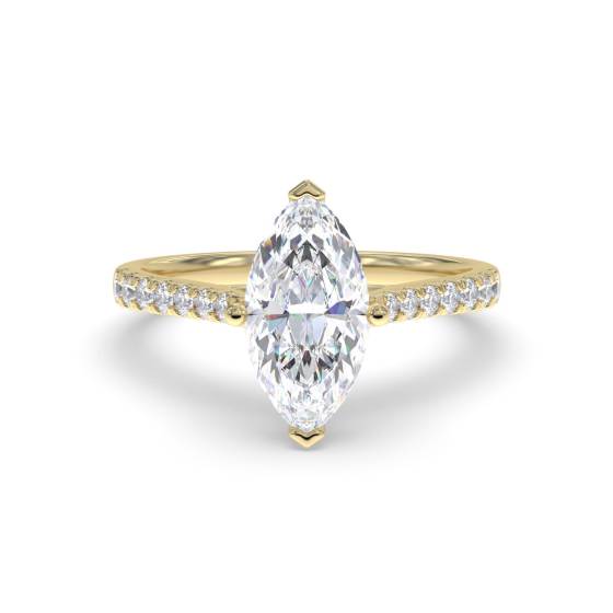 1.75ct VVS2/D Marquise Cut Labgrown Diamond Shoulder Set Ring