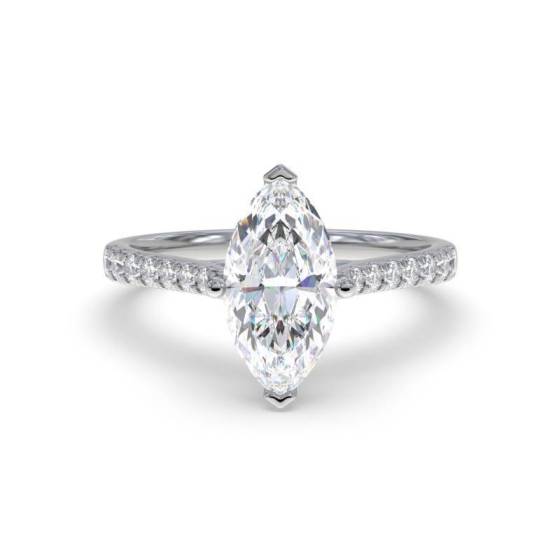 0.45ct VS/G Marquise Cut Labgrown Diamond Shoulder Set Ring