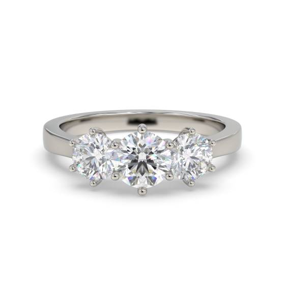 Elegant Round Diamond Trilogy Ring