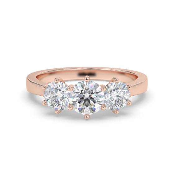 Elegant Round Diamond Trilogy Ring