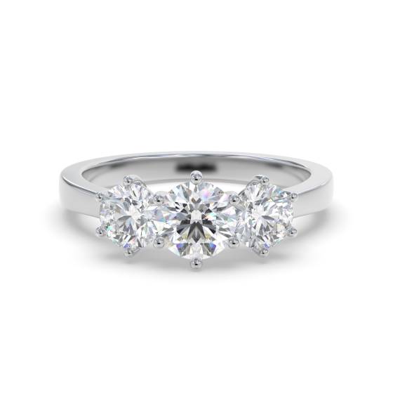 Elegant Round Diamond Trilogy Ring