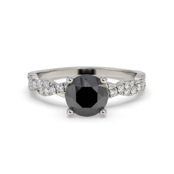 Black Diamond Shoulder Set Ring