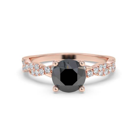 Black Diamond Shoulder Set Ring