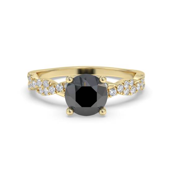 Black Diamond Shoulder Set Ring