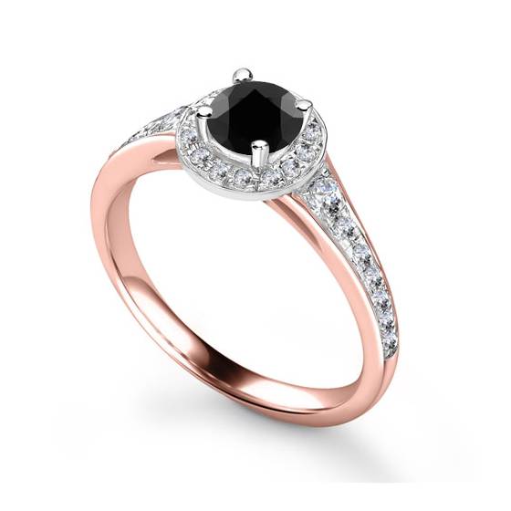 Black Diamond Shoulder Set Ring