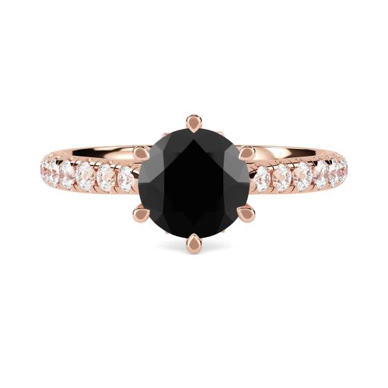 Black Diamond Shoulder Set Ring