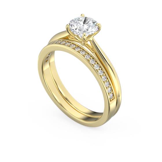 2.06ct VVS2/D Lab Grown Round Diamond Solitaire Ring in 9k Yellow Gold