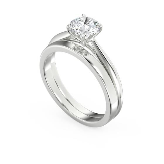 2.05ct VVS2/D Lab Grown Round Diamond Solitaire Ring in 9k Yellow Gold