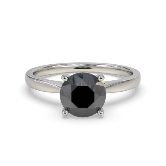 Black Diamond Solitaire Ring