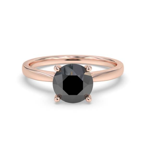 Black Diamond Solitaire Ring
