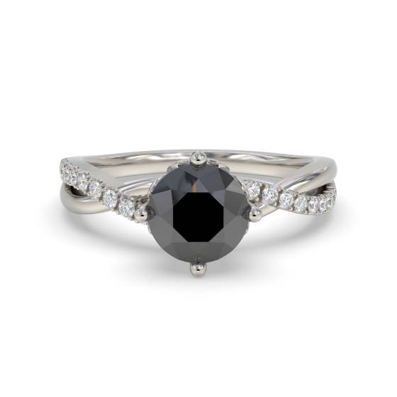 Black Diamond Shoulder Set Ring