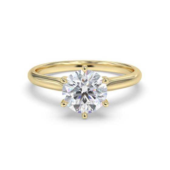 1.04ct VVS2/E Lab Grown Round Diamond Solitaire Ring in 18k Yellow Gold