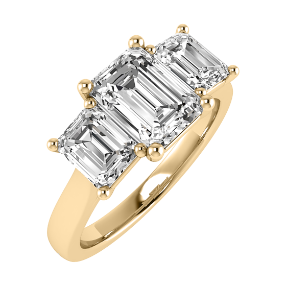 Graduated Emerald Diamond Trilogy Ring