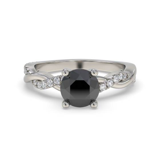 Black Diamond Shoulder Set Ring