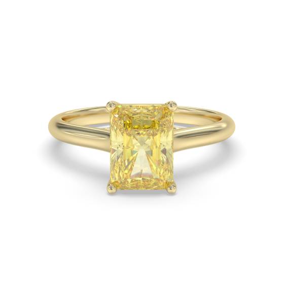 Elegant Fancy Yellow Radiant Diamond Engagement Ring