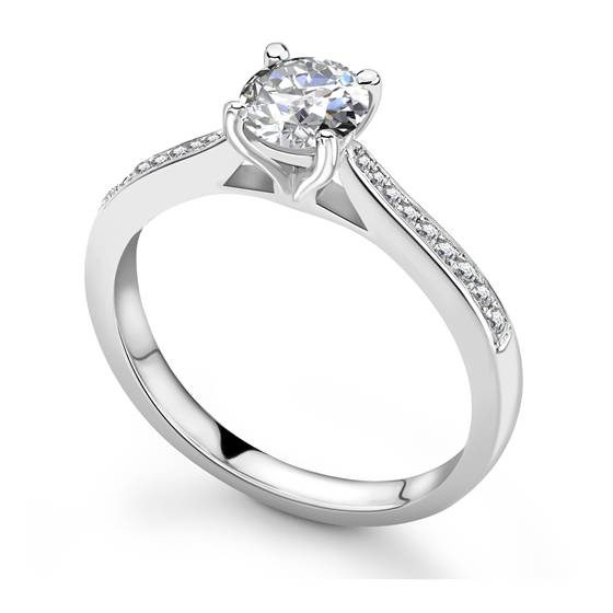 1.25ct VVS2/D Round Cut Lab Grown Diamond Shoulder Set Ring