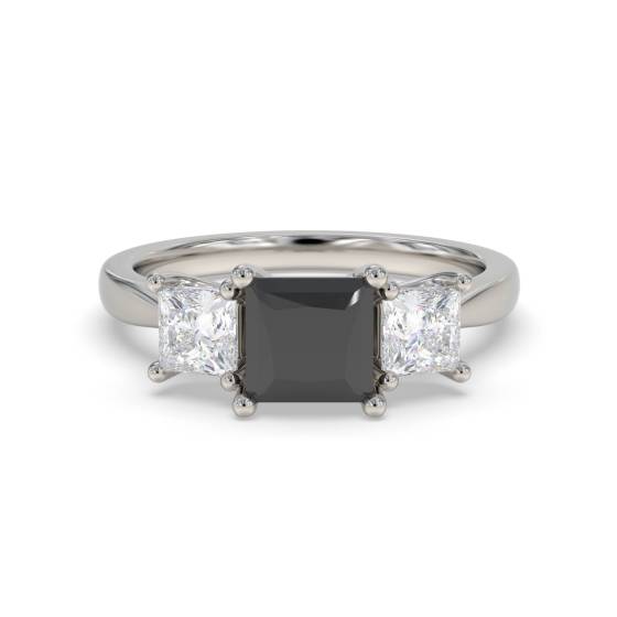 Princess Black Diamond Trilogy Ring