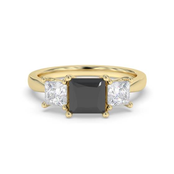 Princess Black Diamond Trilogy Ring