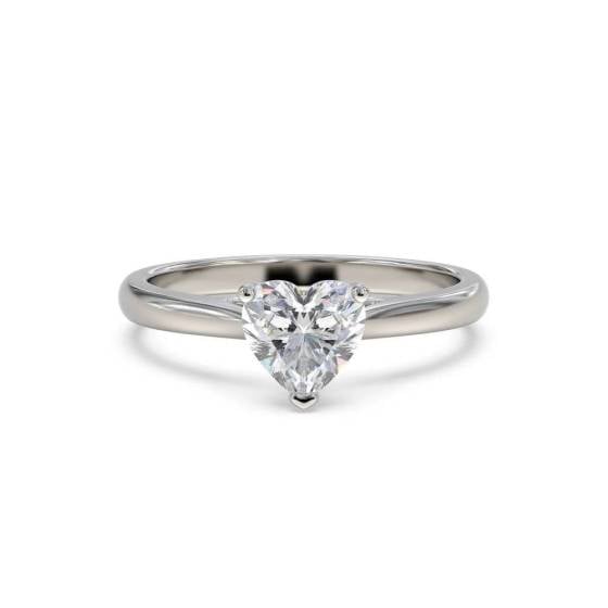 0.50ct SI1/F Heart cut Natural Diamond Solitaire Ring