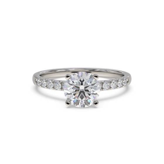 Round Diamond Shoulder Set Ring