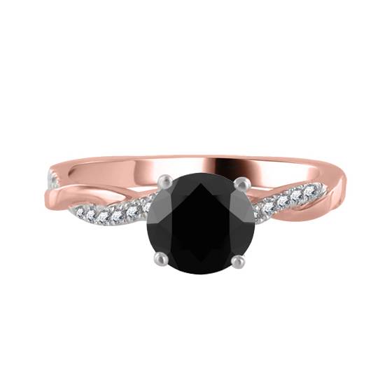 Black Diamond Shoulder Set Ring