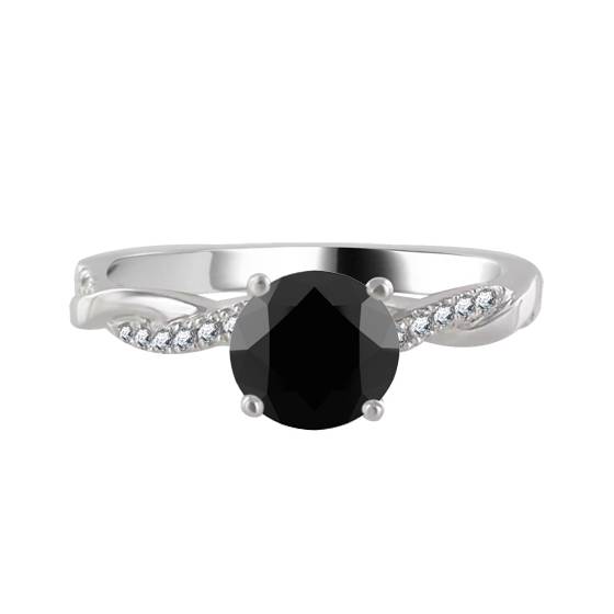 Black Diamond Shoulder Set Ring