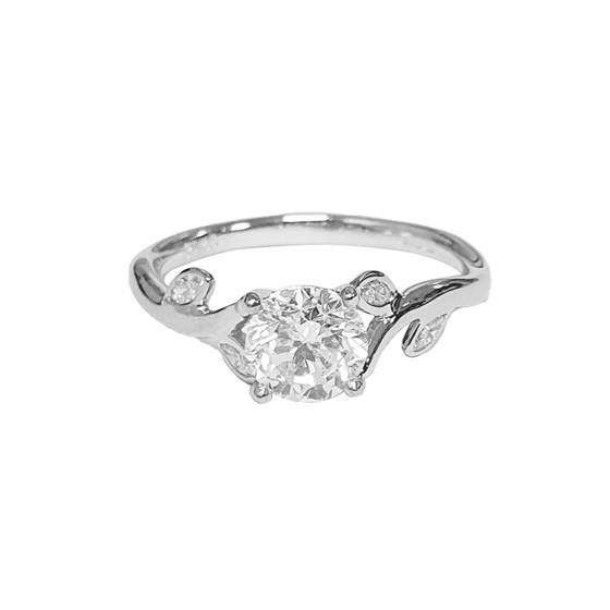 0.85ct VVS2/D Round Cut Natural Diamond Shoulder Set Ring