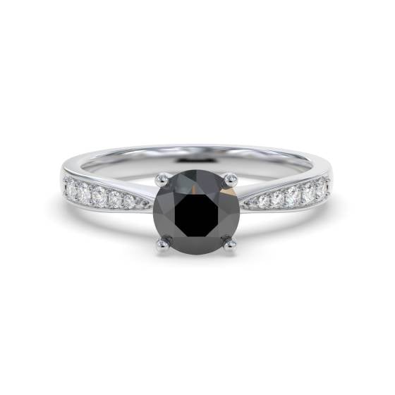 Black Diamond Shoulder Set Ring