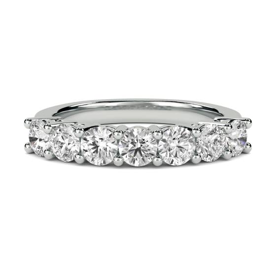0.50ct VVS2/E Round Cut Natural Diamond 7 Stone Ring