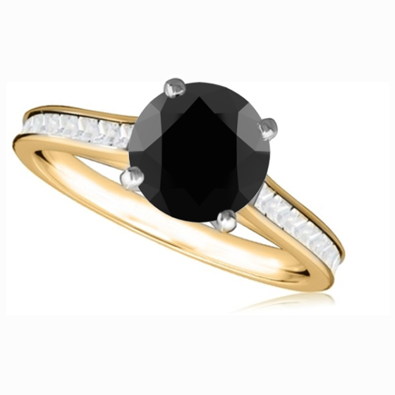 Black Diamond Shoulder Set Ring
