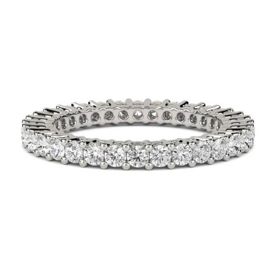 2.00ct SI/D-E Round Cut Natural Diamond Full Eternity Ring