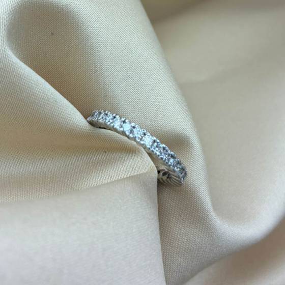 1.12ct VS/F Round Cut Natural Diamond Full Eternity Ring