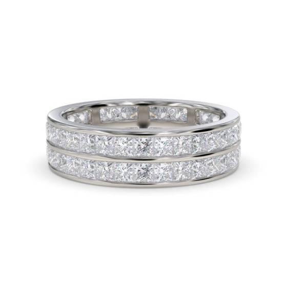 2.00ct VS/D-E Round Cut Natural Diamond Full Eternity Ring