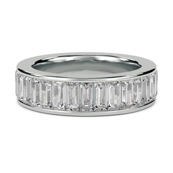 1.00ct VS/F-G Baguette Cut Labgrown Diamond Channel Set Full Eternity Ring