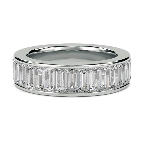 2.50ct SI/D-E Baguette Cut Natural Diamond Full Eternity Ring
